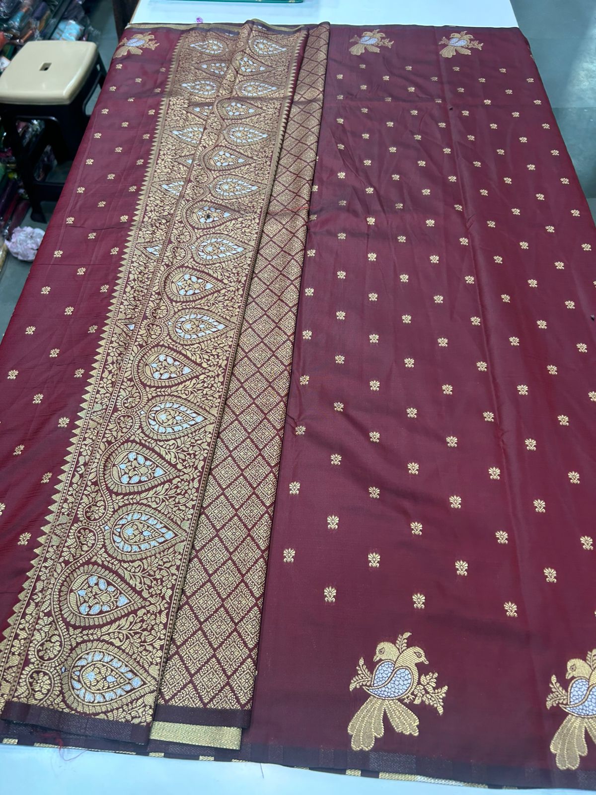 Soft Silk Self Butta Saree (2438A)