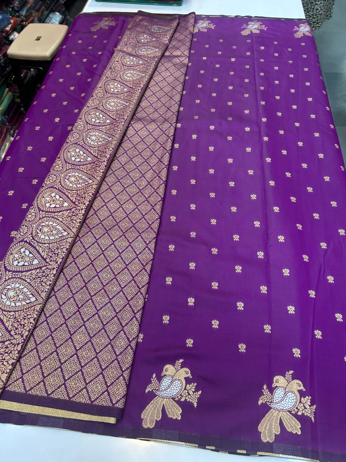 Soft Silk Self Butta Saree (2438A)