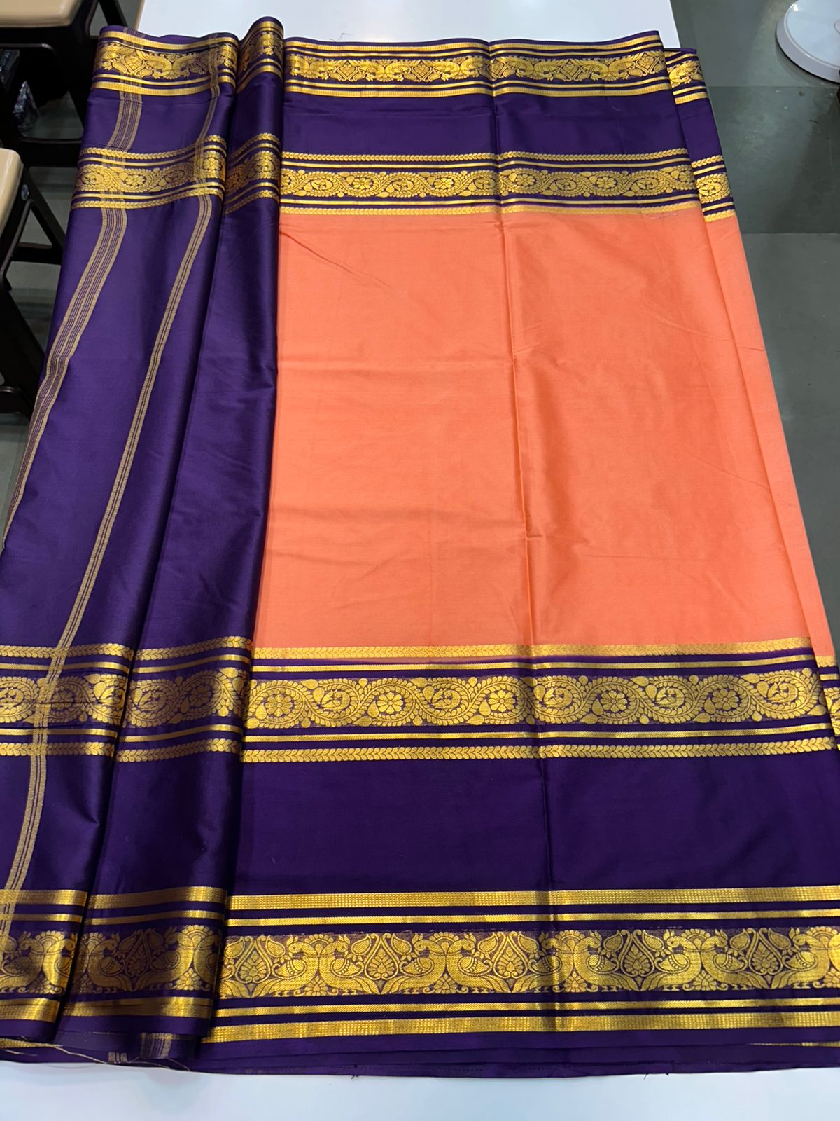 Crepe Big Bentex Border Saree (2439D)