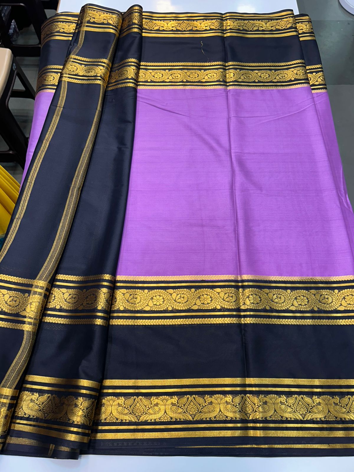 Crepe Big Bentex Border Saree (2439D)