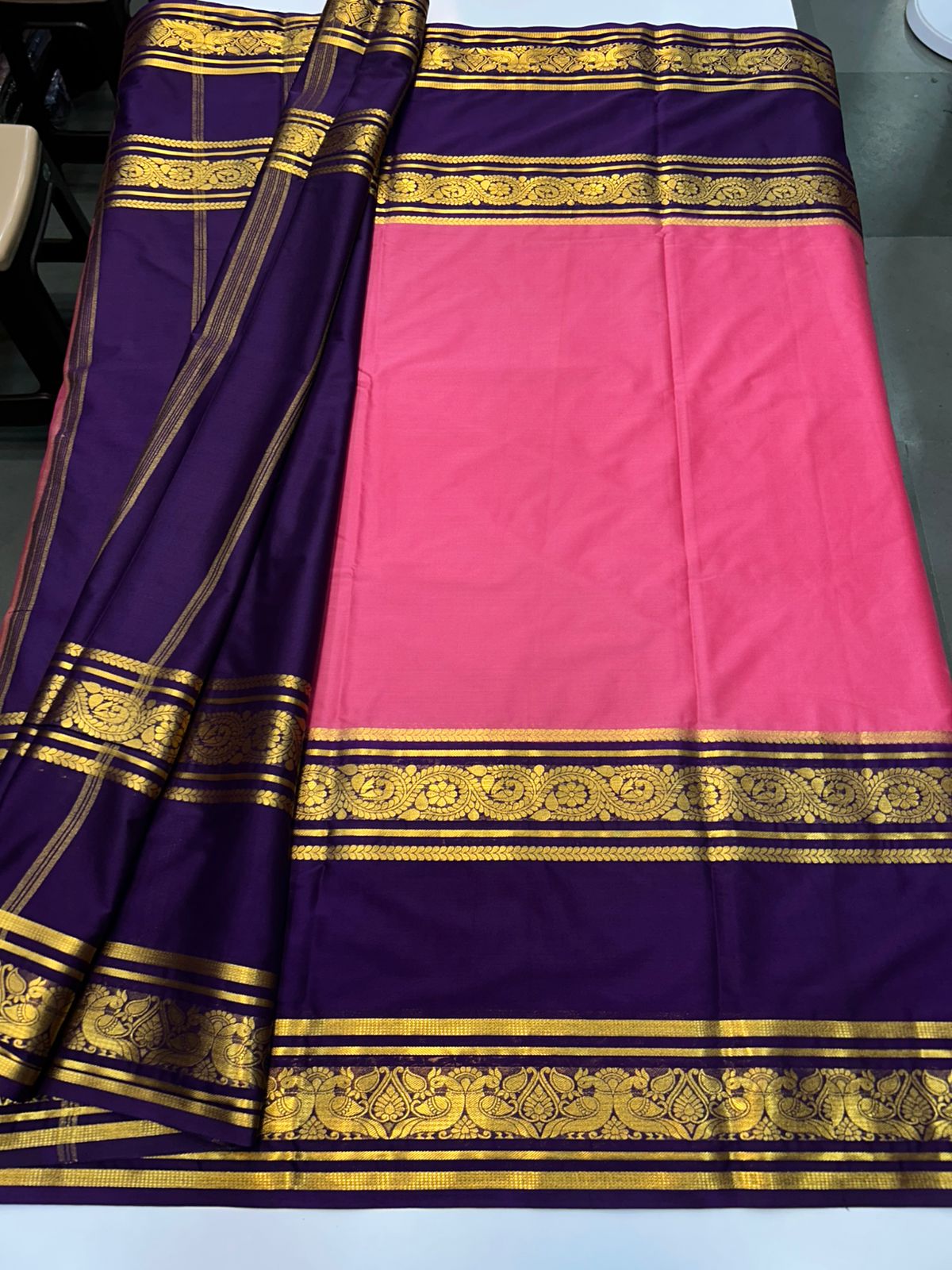 Crepe Big Bentex Border Saree (2439D)