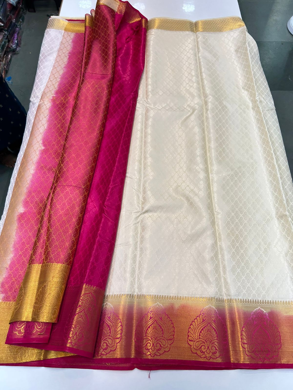 Semi Silk Embose Saree (1733)