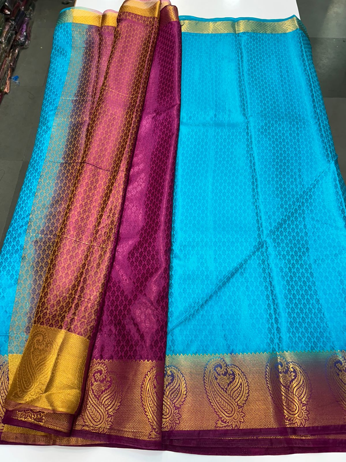 Semi Silk Embose Saree (1733)
