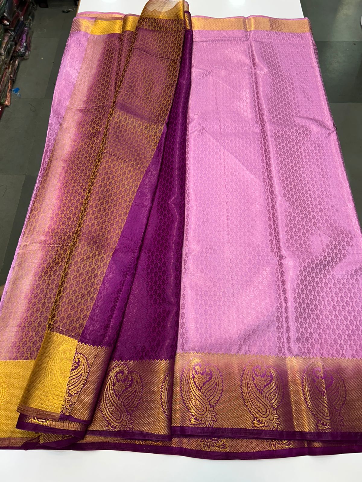 Semi Silk Embose Saree (1733)