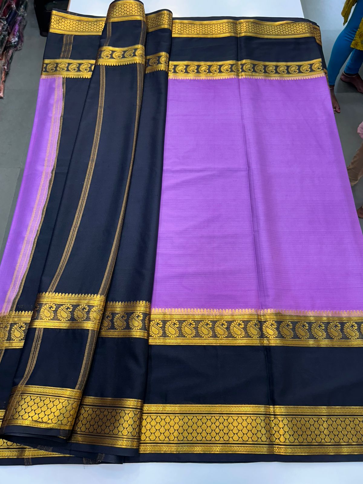Crepe Big Bentex Border Saree (2439F)