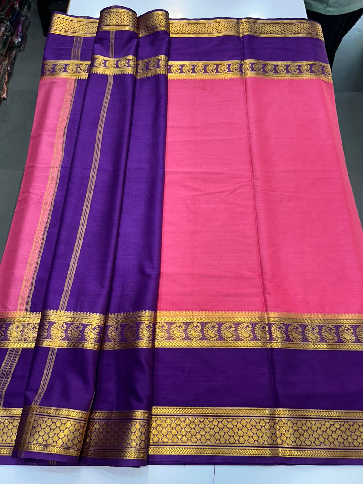 Crepe Big Bentex Border Saree (2439F)