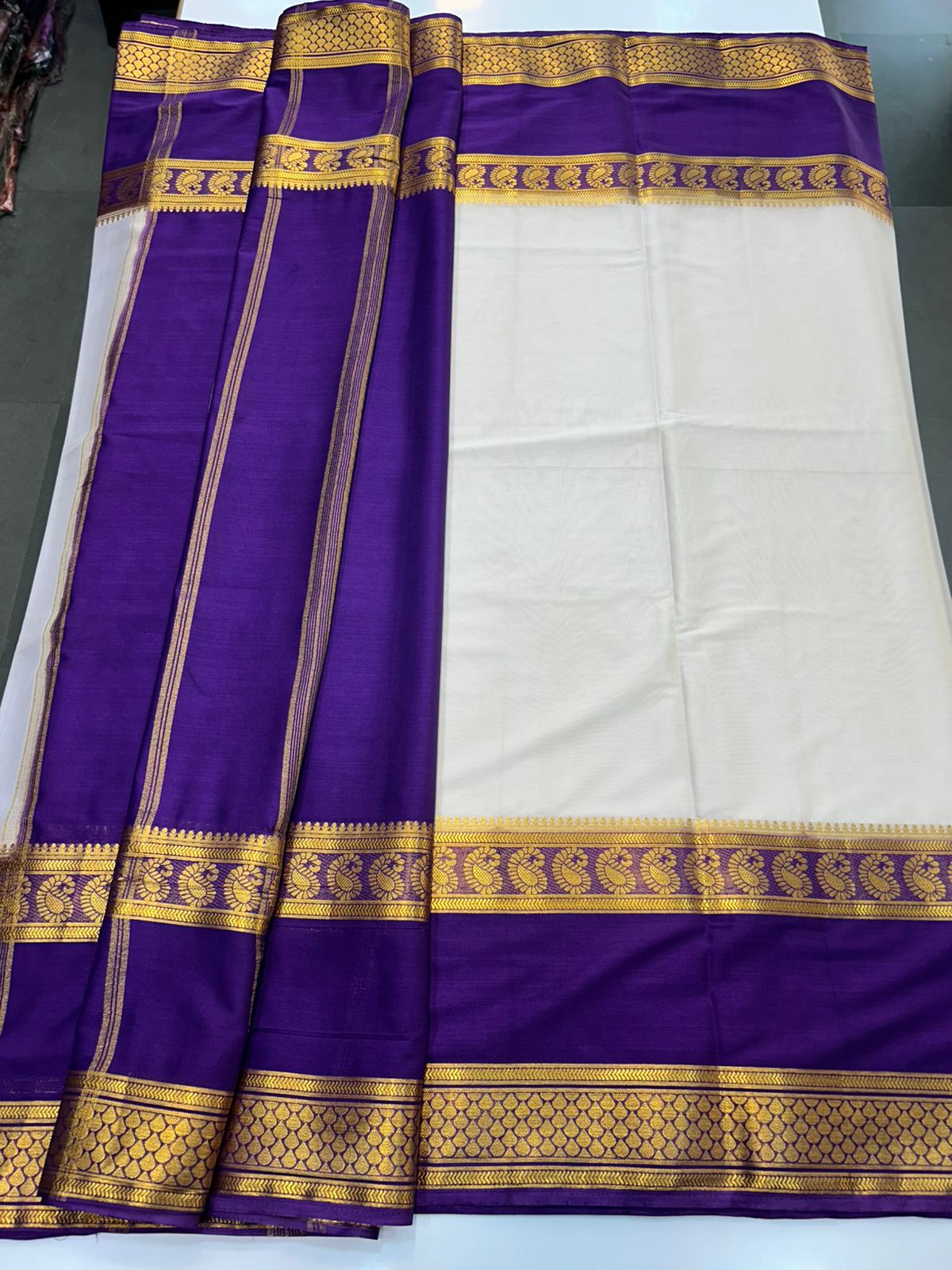 Crepe Big Bentex Border Saree (2439F)