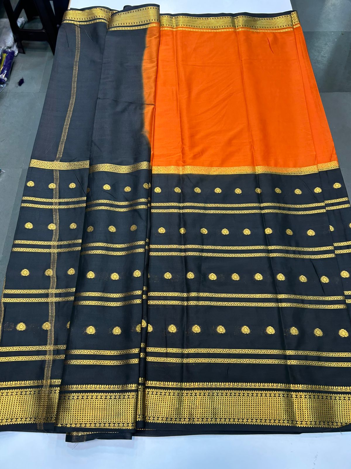 Crepe Half And Half Saree (2440D) 1