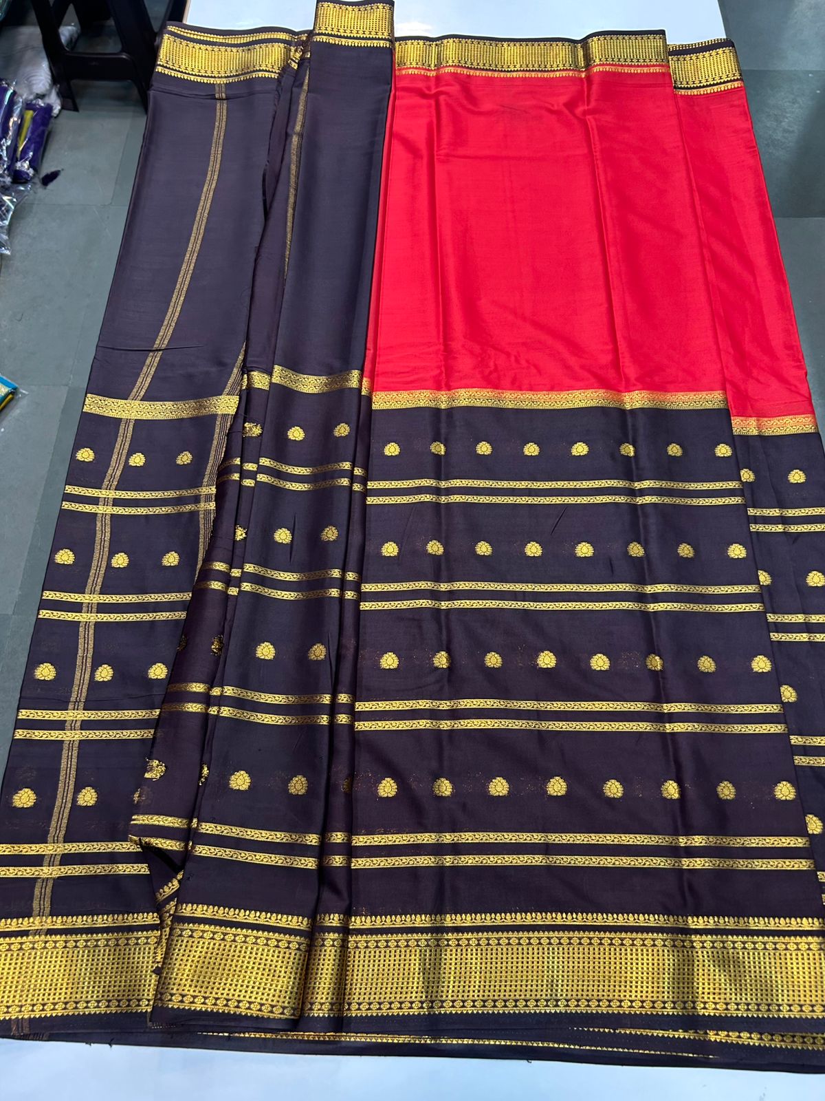 Crepe Half And Half Saree (2440D) 1