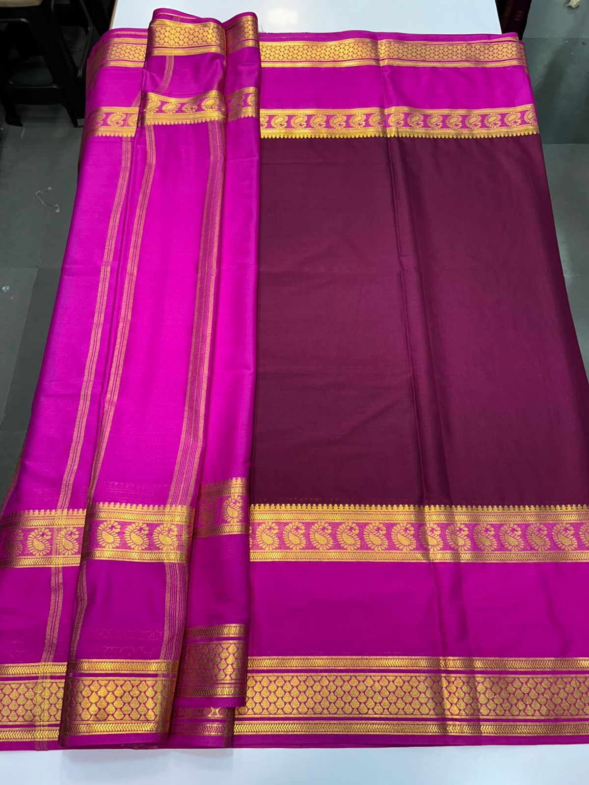 Crepe Mango Big Bentex Saree (2510B)