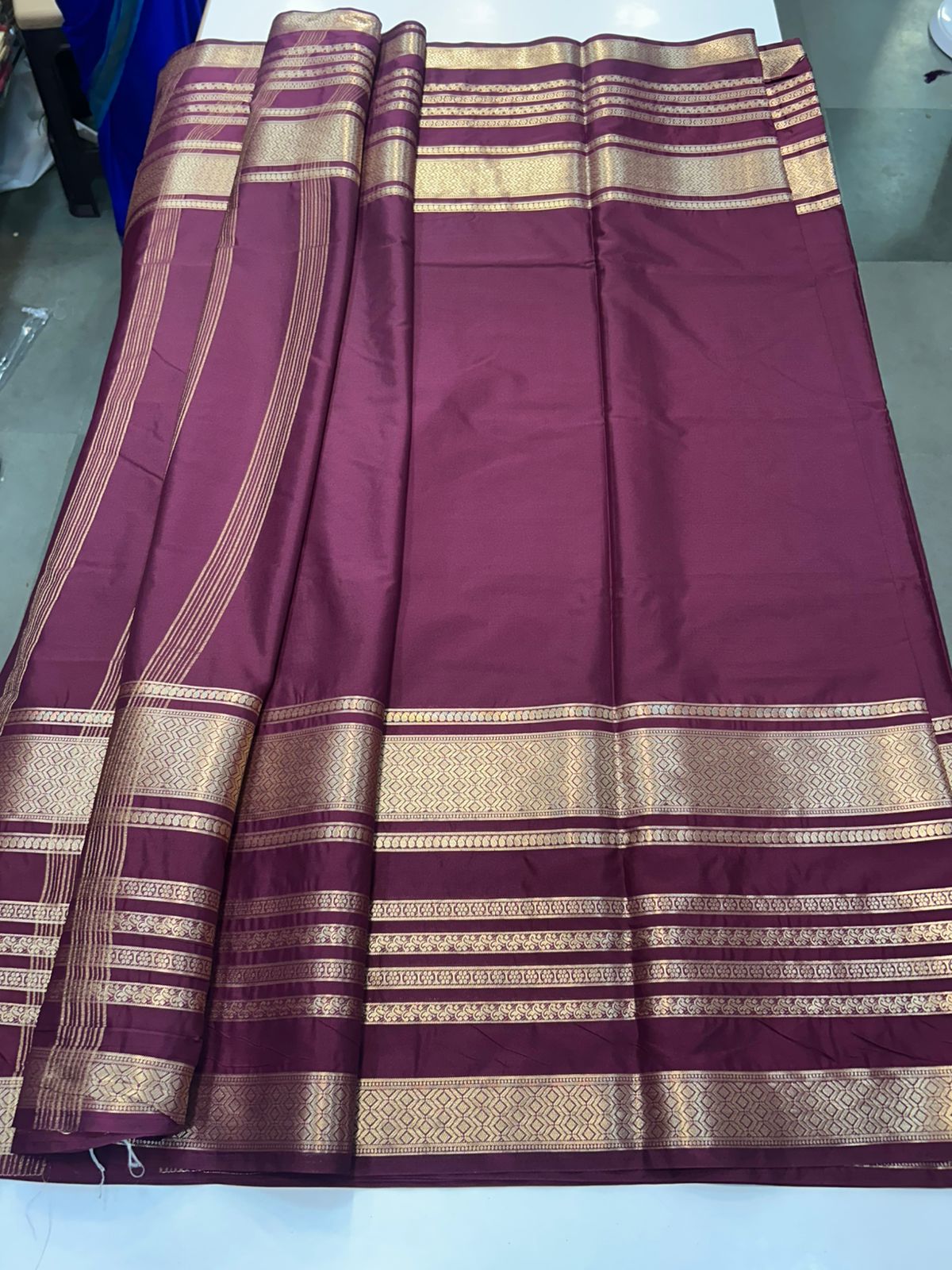 Mysore Crepe Self Big Bentex Saree (2536)
