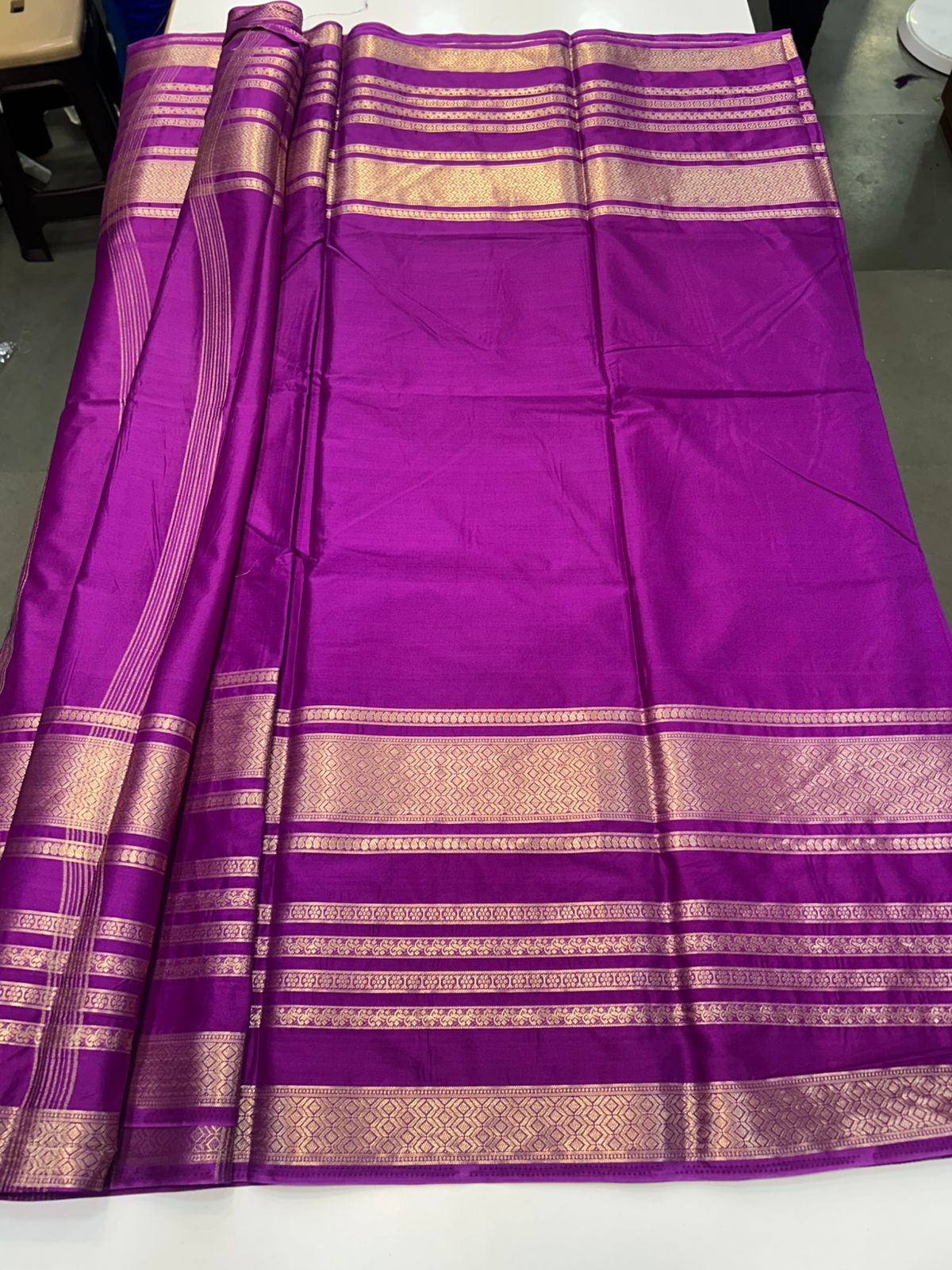 Mysore Crepe Self Big Bentex Saree (2536)