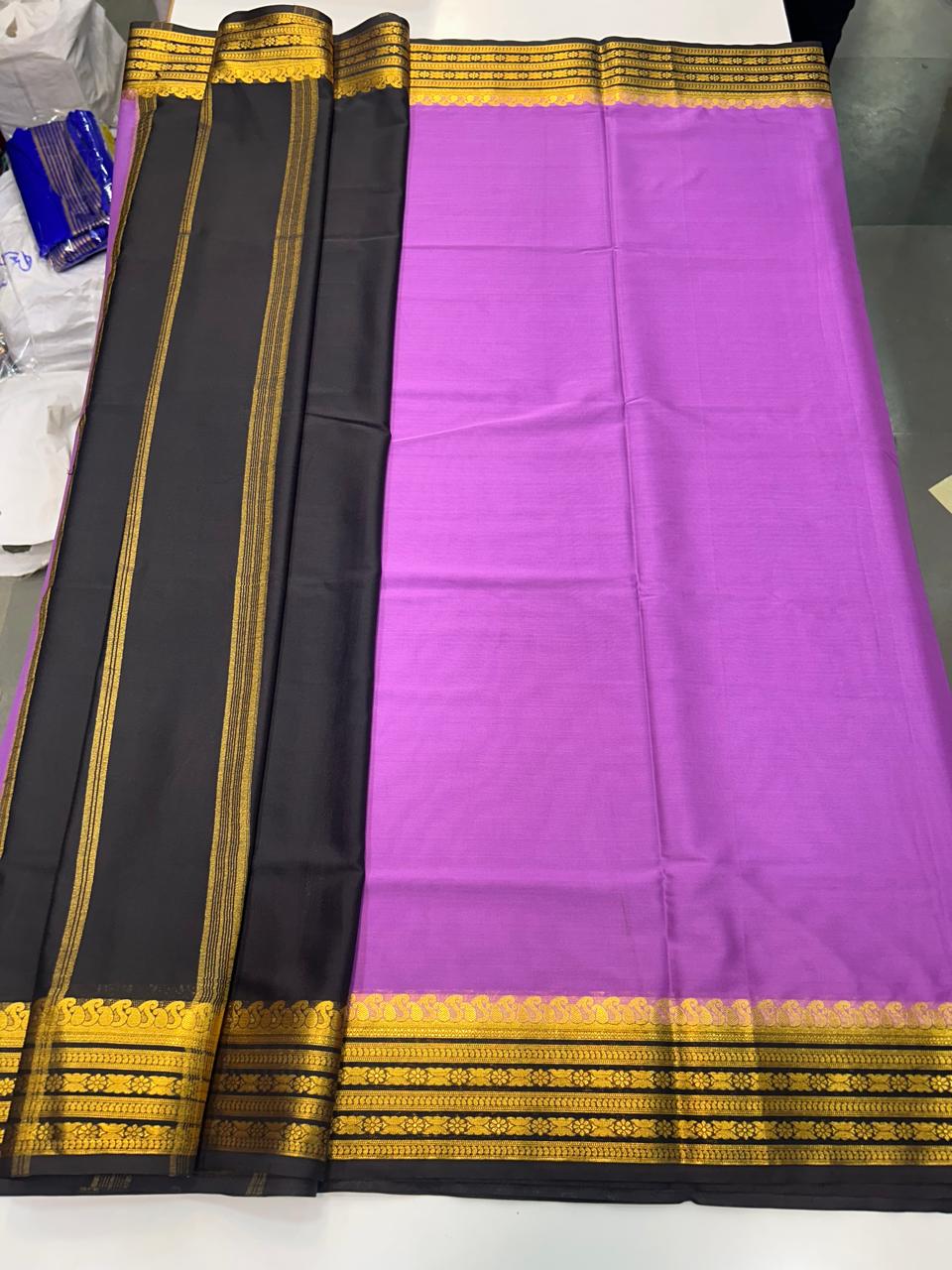 Mysore Crepe Mango Border Saree (2541)