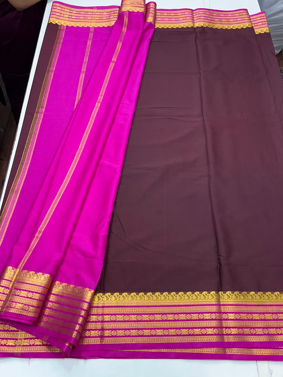 Mysore Crepe Bentex Border Saree (2558)