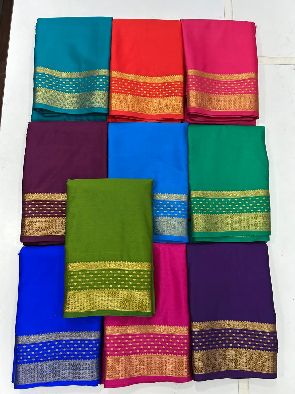 Mysore Crepe Pure Border Self Saree (2567)