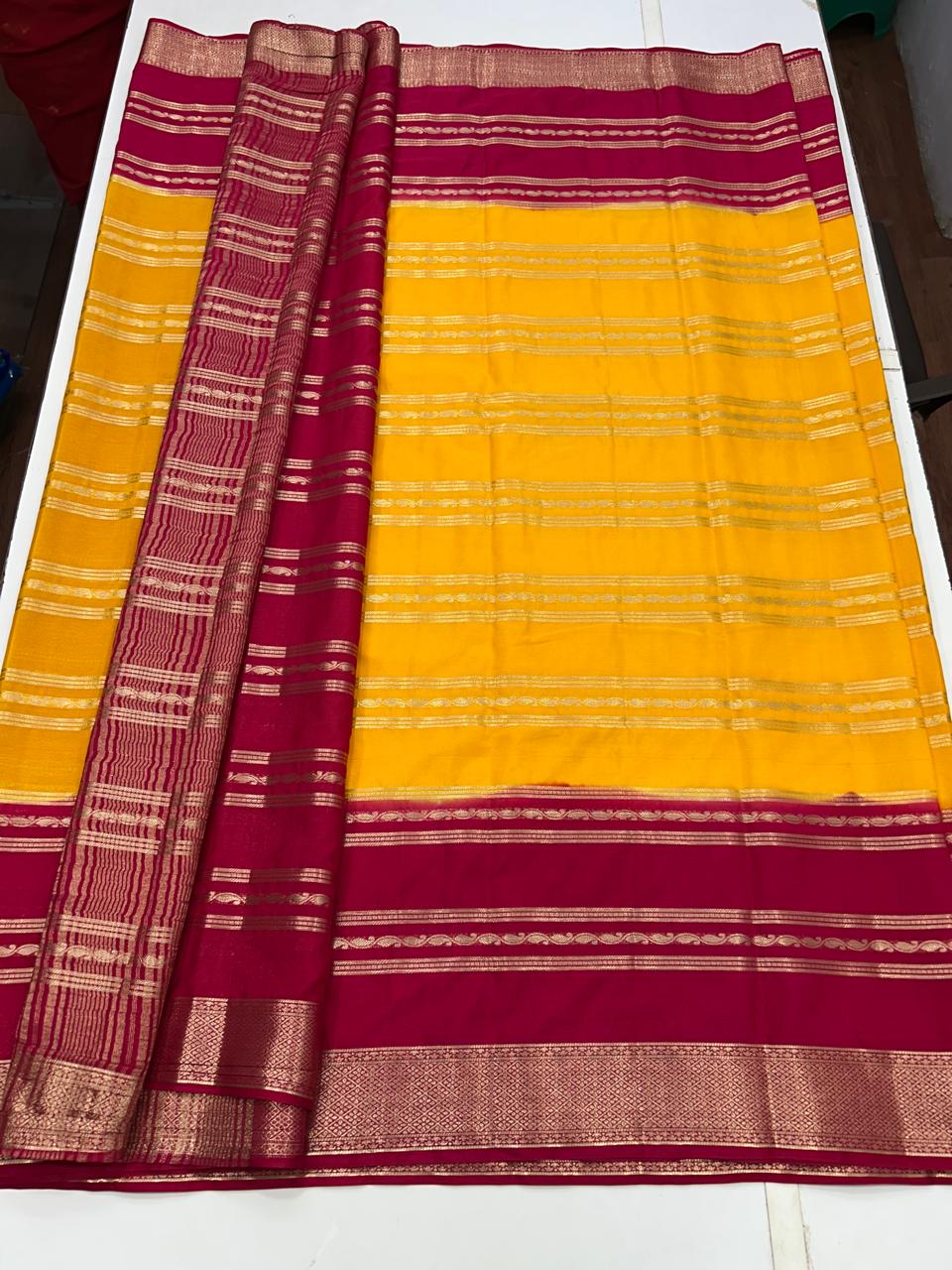 Mysore Crepe Big Border Saree (2598)