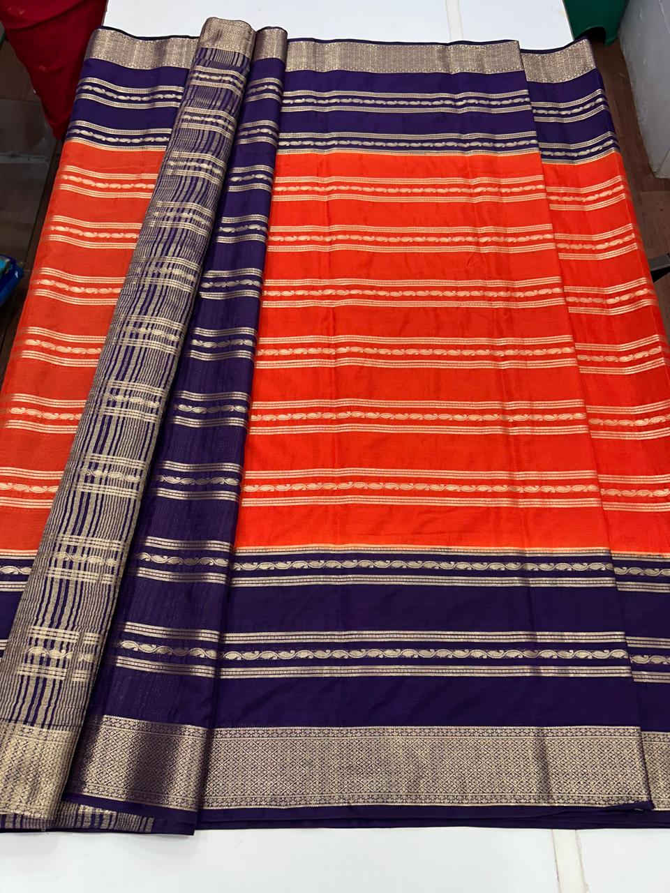 Mysore Crepe Big Border Saree (2598)