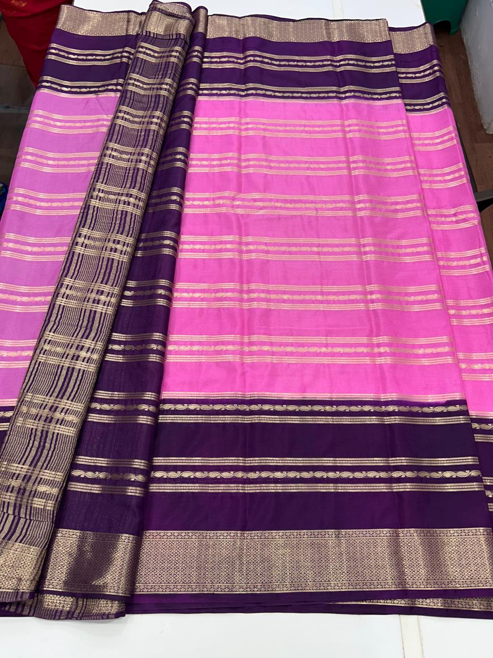 Mysore Crepe Big Border Saree (2598)