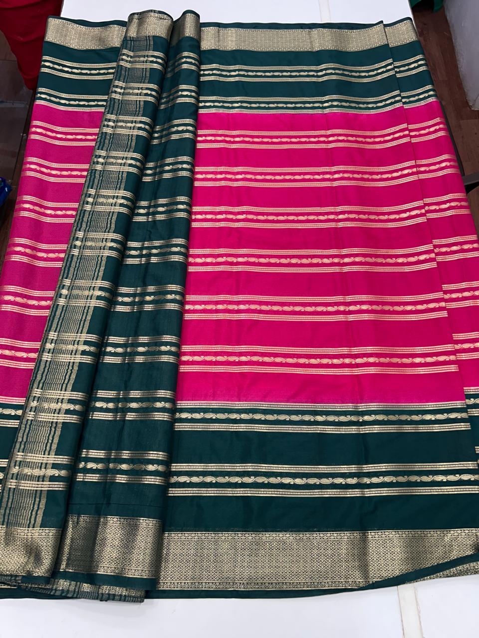 Mysore Crepe Big Border Saree (2598)