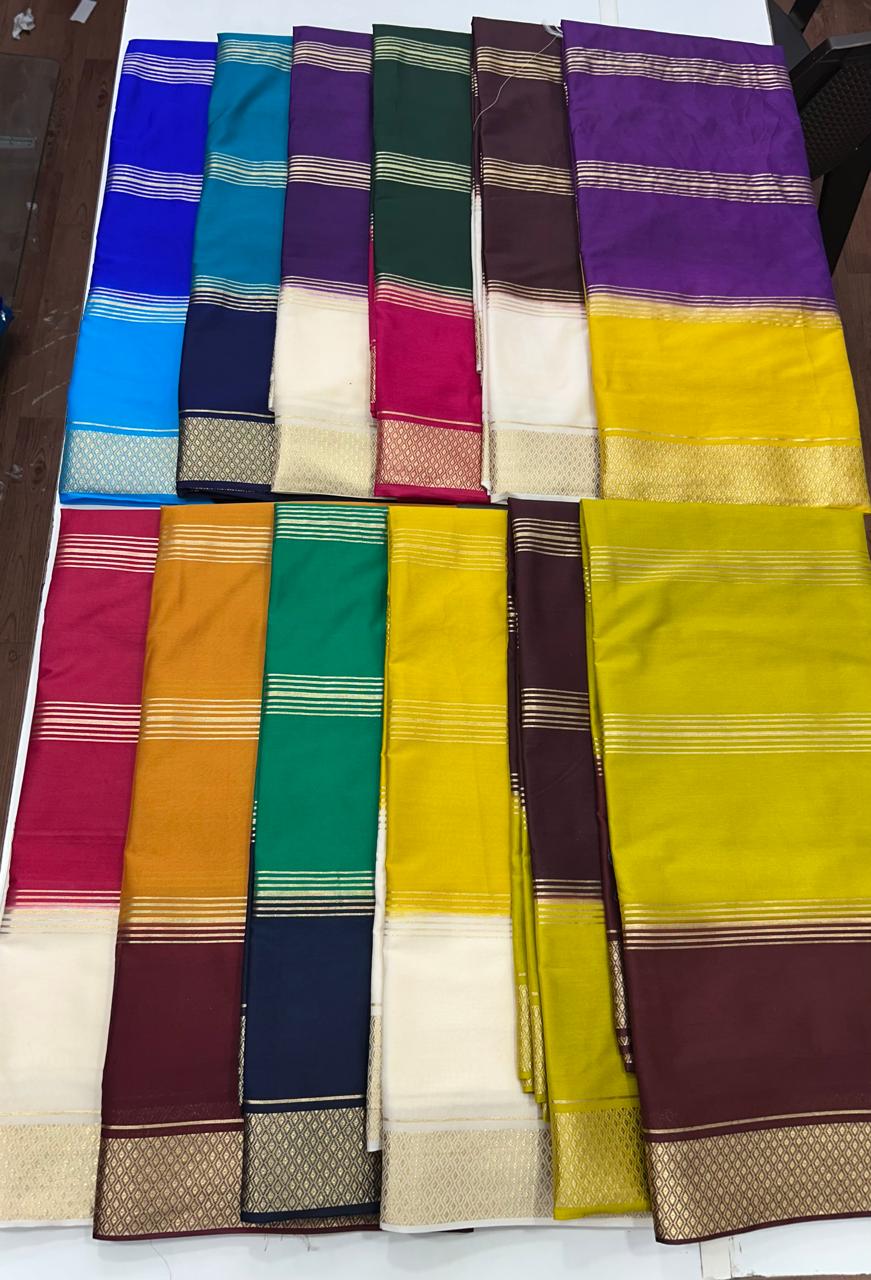Mysore Crepe Lines Saree (2600)