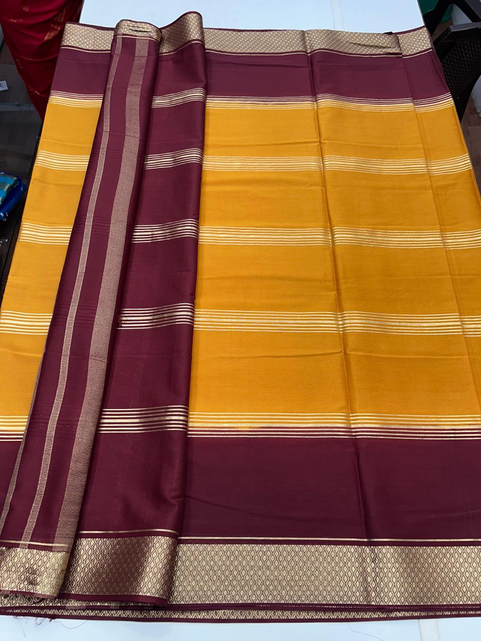 Mysore Crepe Lines Saree (2600)