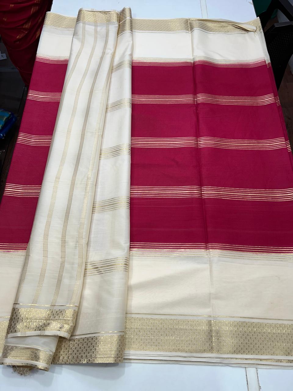 Mysore Crepe Lines Saree (2600)