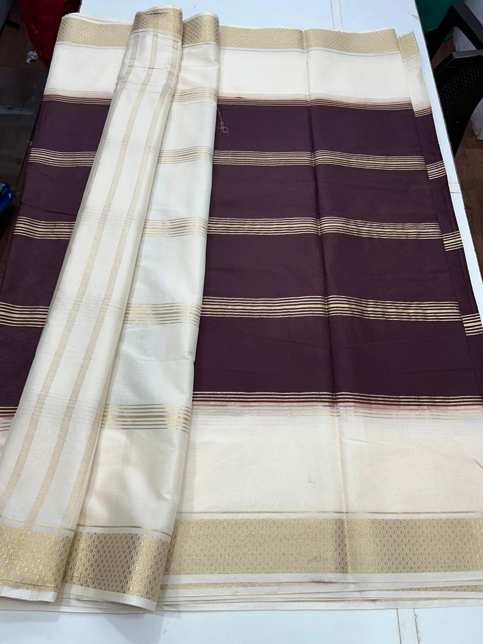 Mysore Crepe Lines Saree (2600)