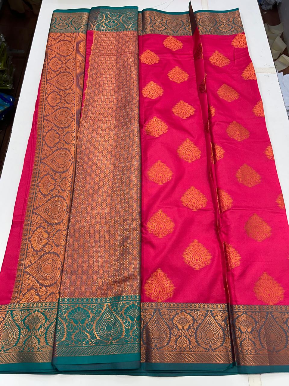 Soft Silk Leaf Butta Saree (2609)