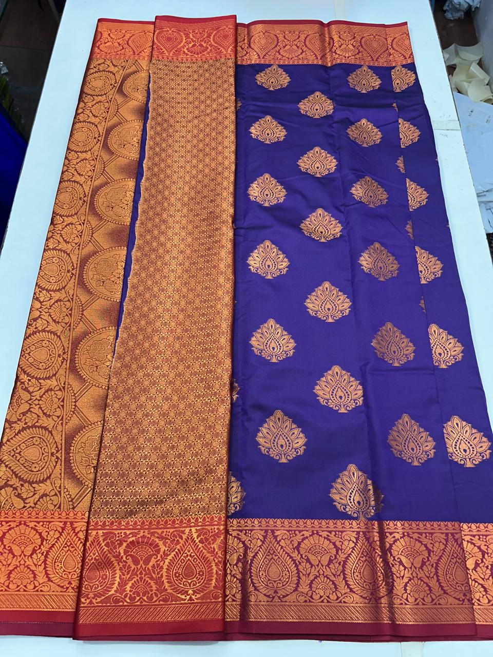 Soft Silk Leaf Butta Saree (2609)
