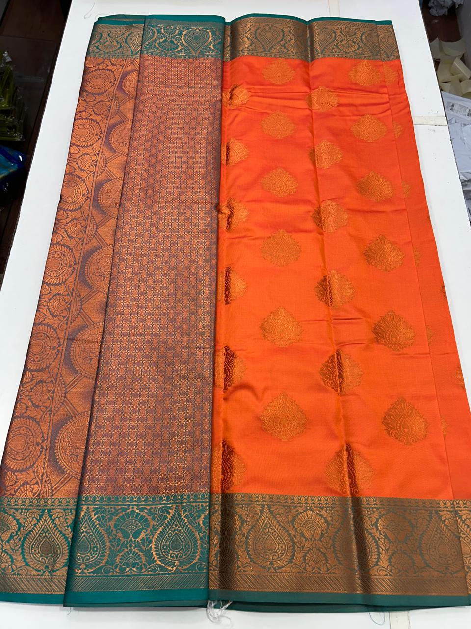 Soft Silk Leaf Butta Saree (2609)