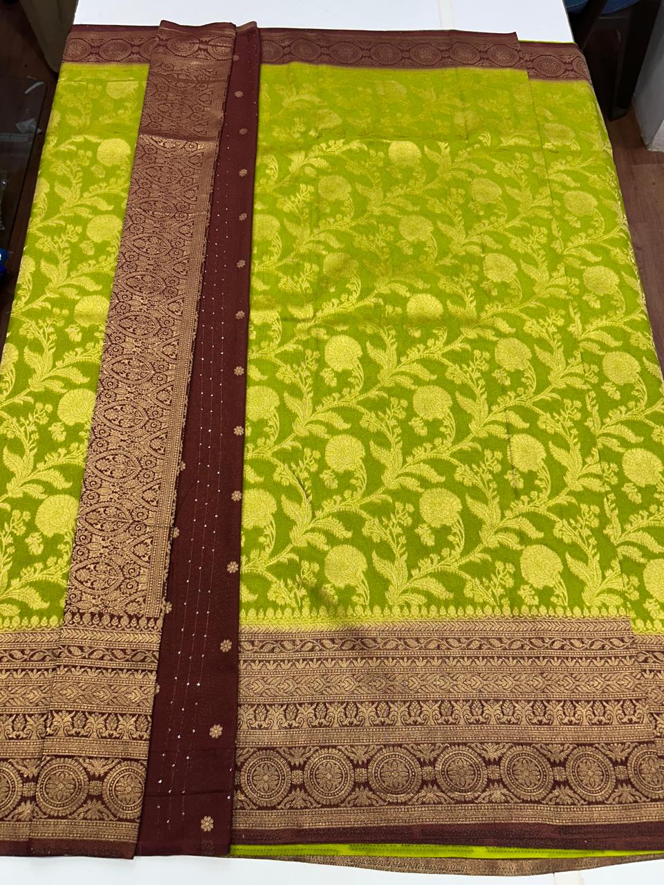Georgette Flower Butta Saree (2613A)