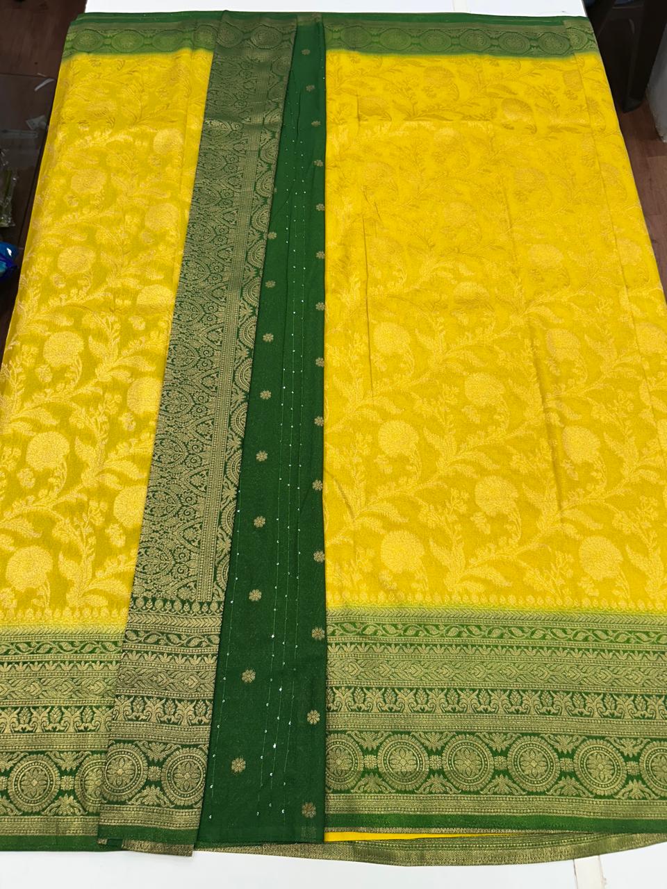 Georgette Flower Butta Saree (2613A)