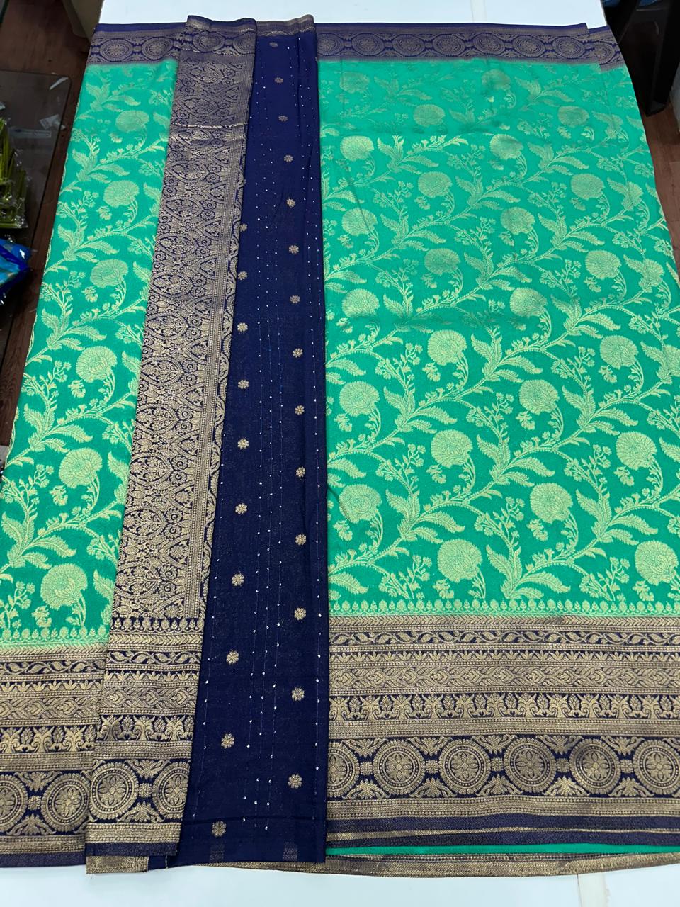 Georgette Flower Butta Saree (2613A)