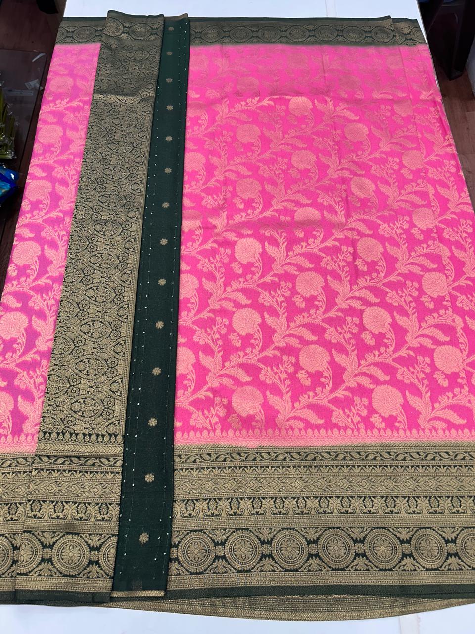 Georgette Flower Butta Saree (2613A)