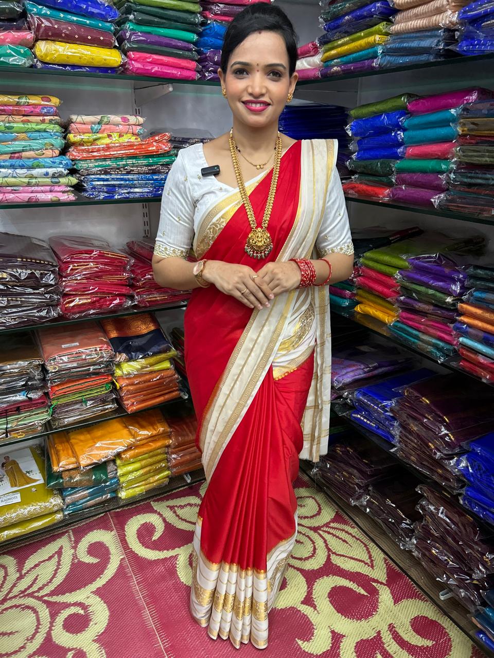 Mysore Crepe Big Border Saree (2635)