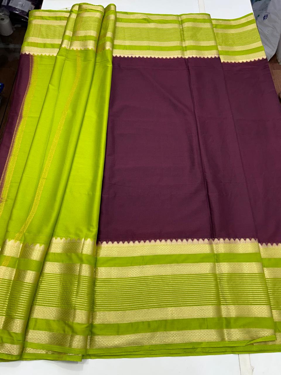 Mysore Crepe Big Border Saree (2635)