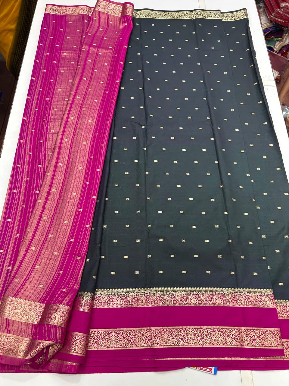 Mysore Crepe 2D Butta Saree (2634)