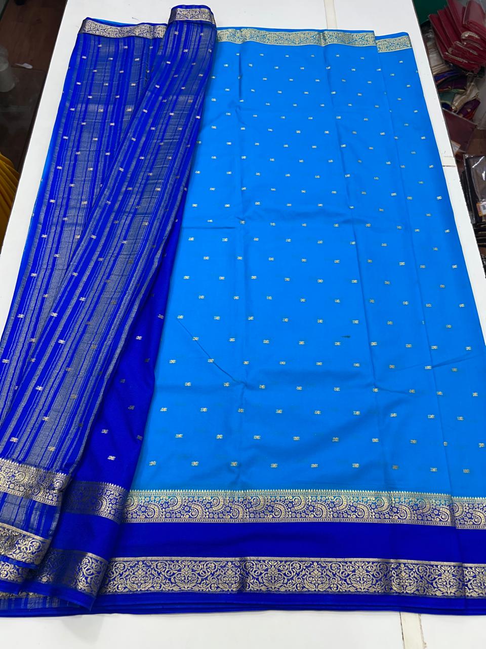 Mysore Crepe 2D Butta Saree (2634)