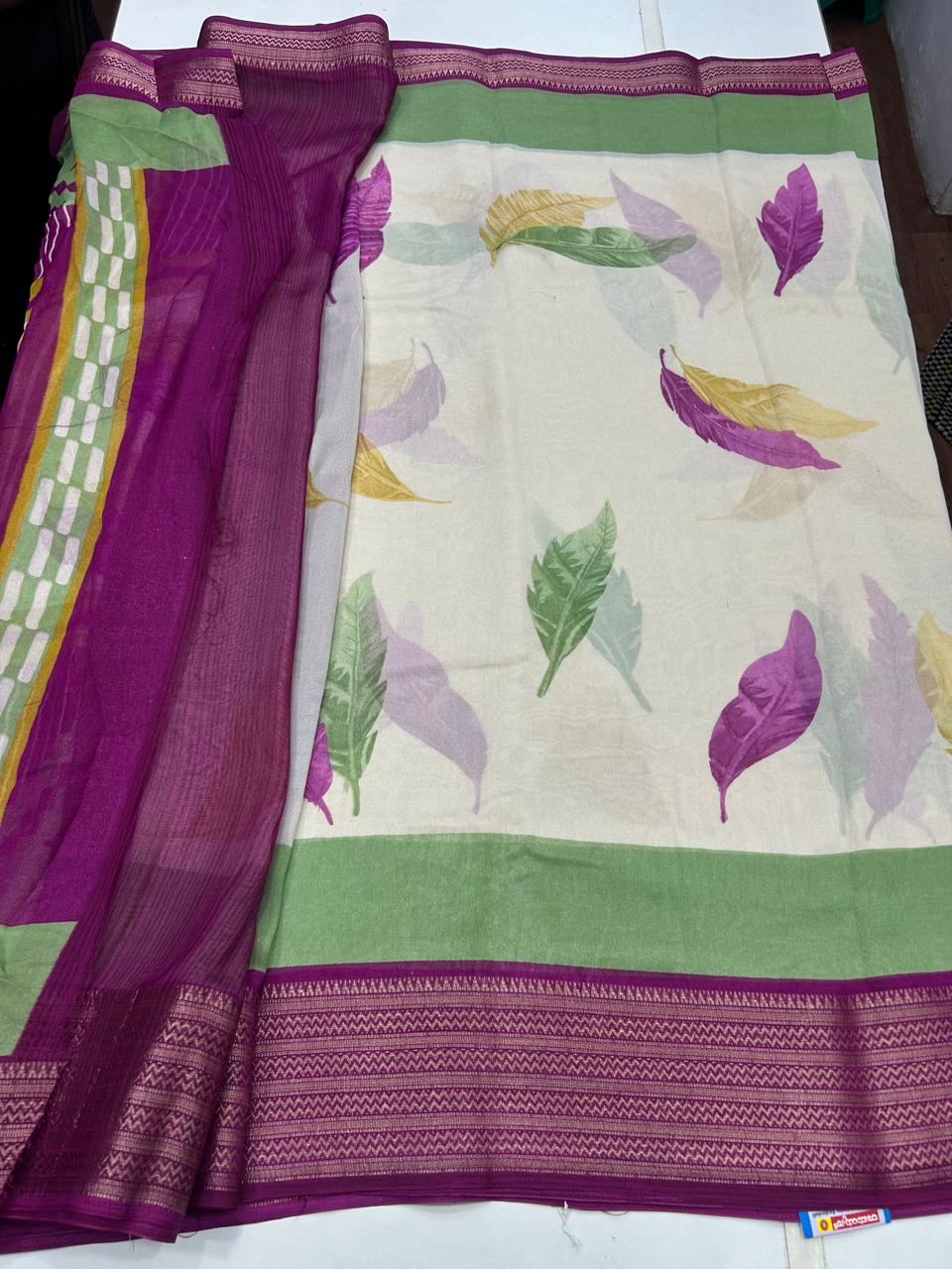 Georgette 3D Digital Print Saree (2580)