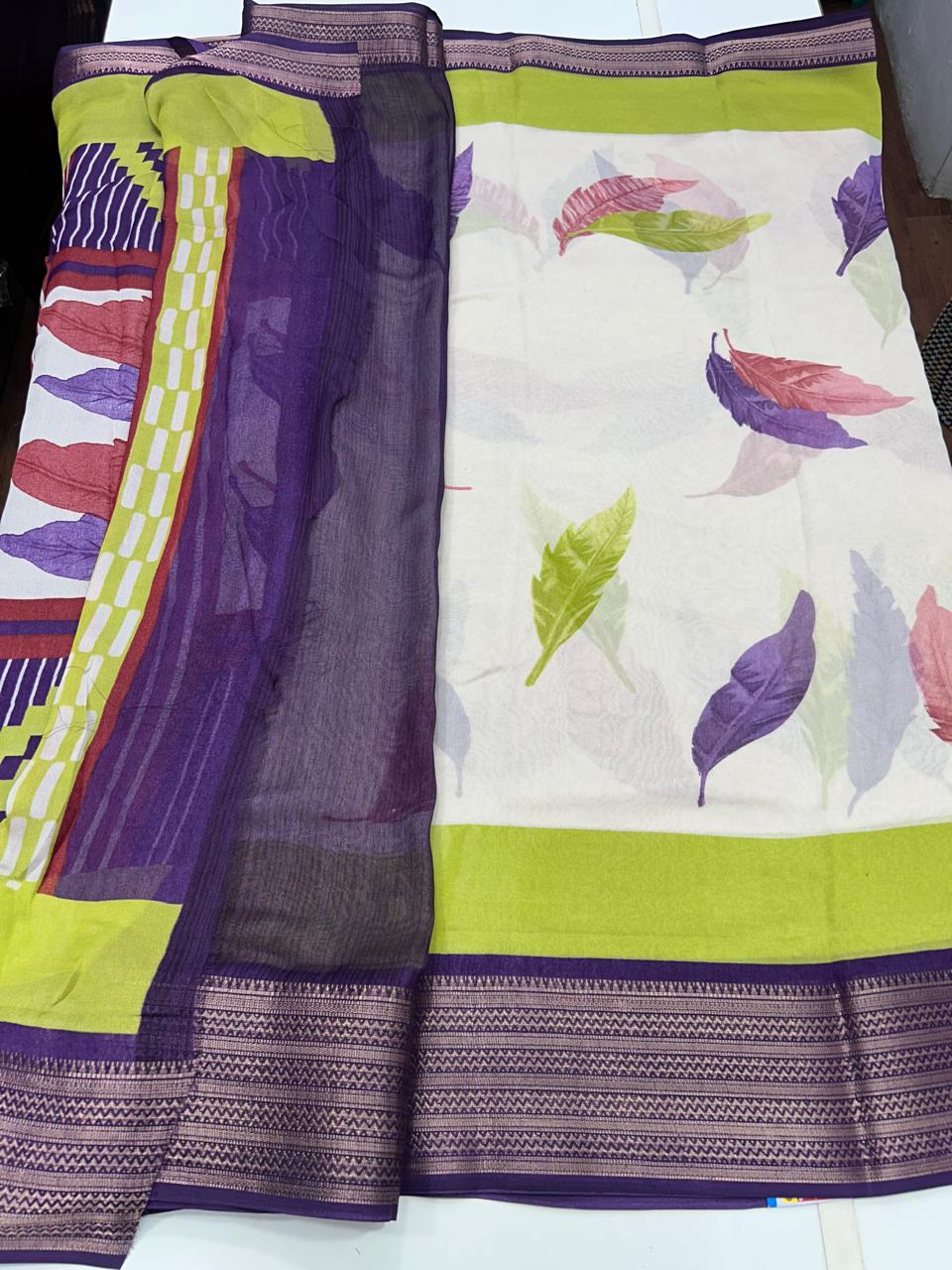 Georgette 3D Digital Print Saree (2580)