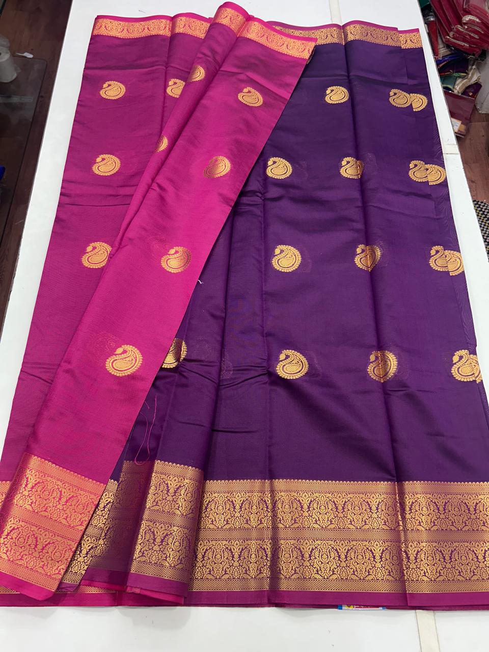 Semi Silk Butta Leechi Saree (2630)