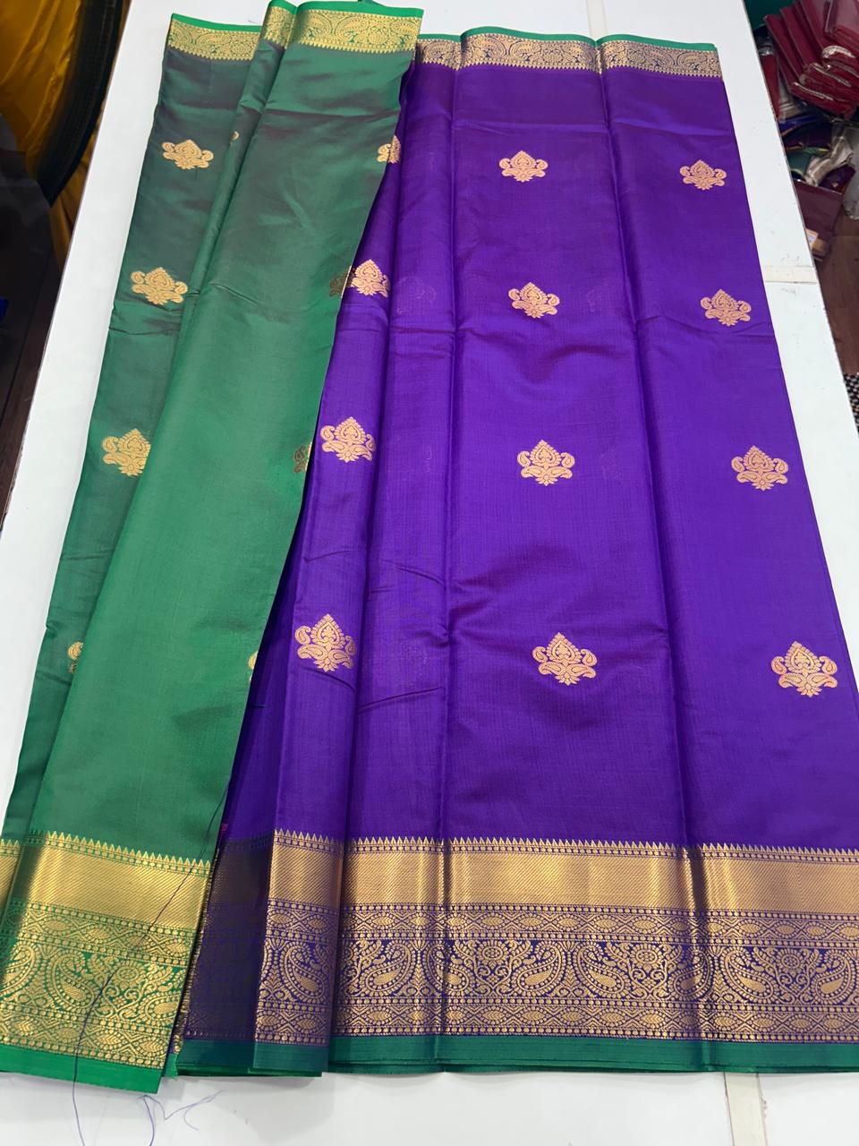 Semi Silk Butta Leechi Saree (2630)