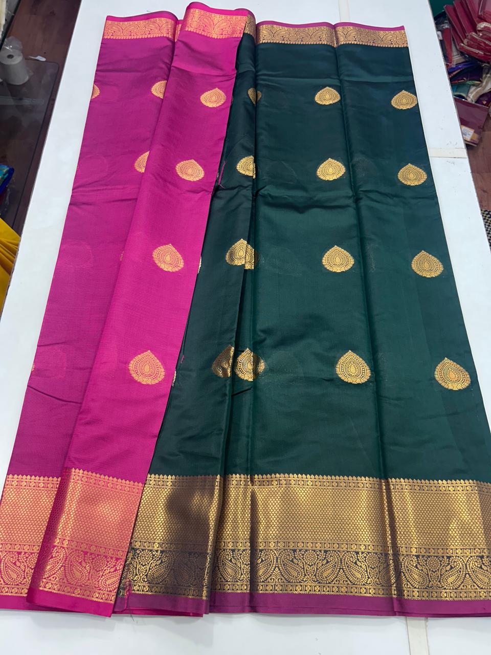 Semi Silk Butta Leechi Saree (2630)