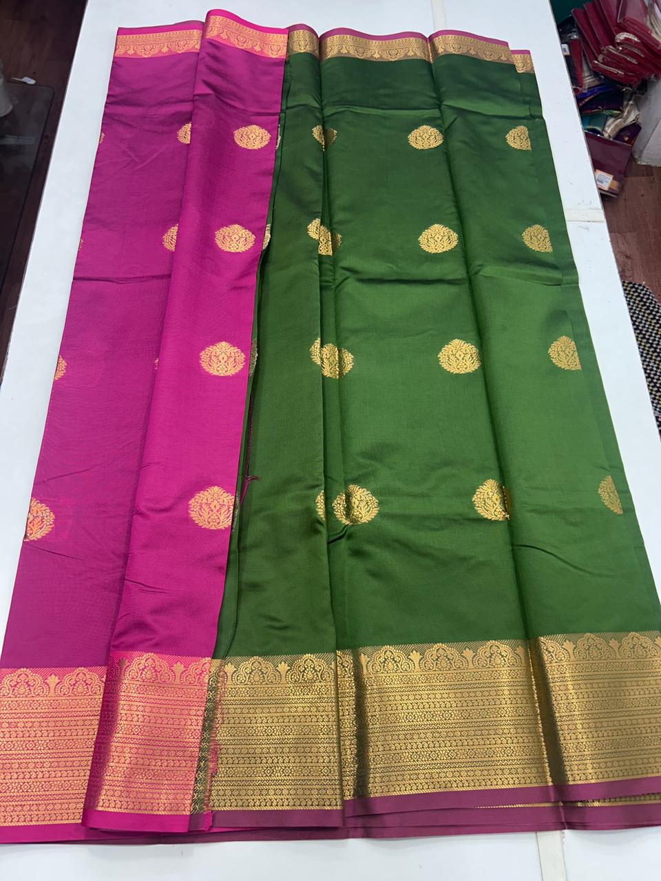 Semi Silk Butta Leechi Saree (2630)