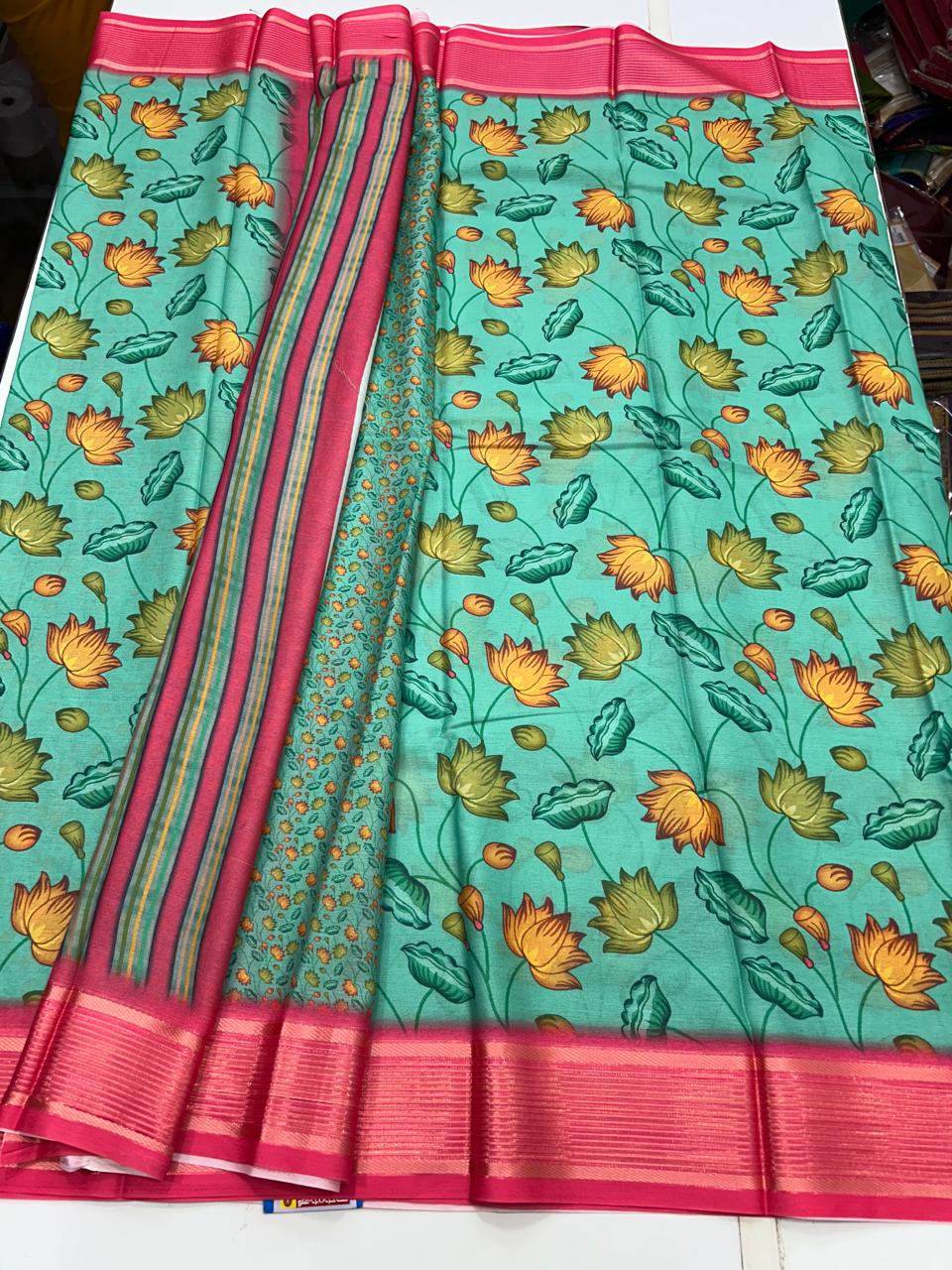 Chiffon Crepe Digital Print Saree (2633B)