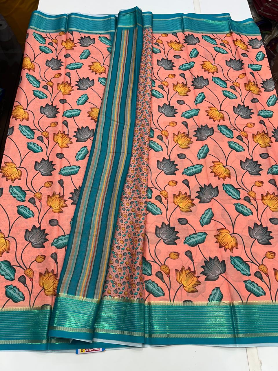 Chiffon Crepe Digital Print Saree (2633B)
