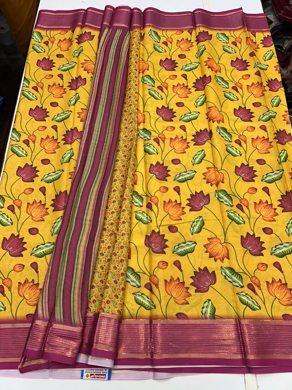 Chiffon Crepe Digital Print Saree (2633B)
