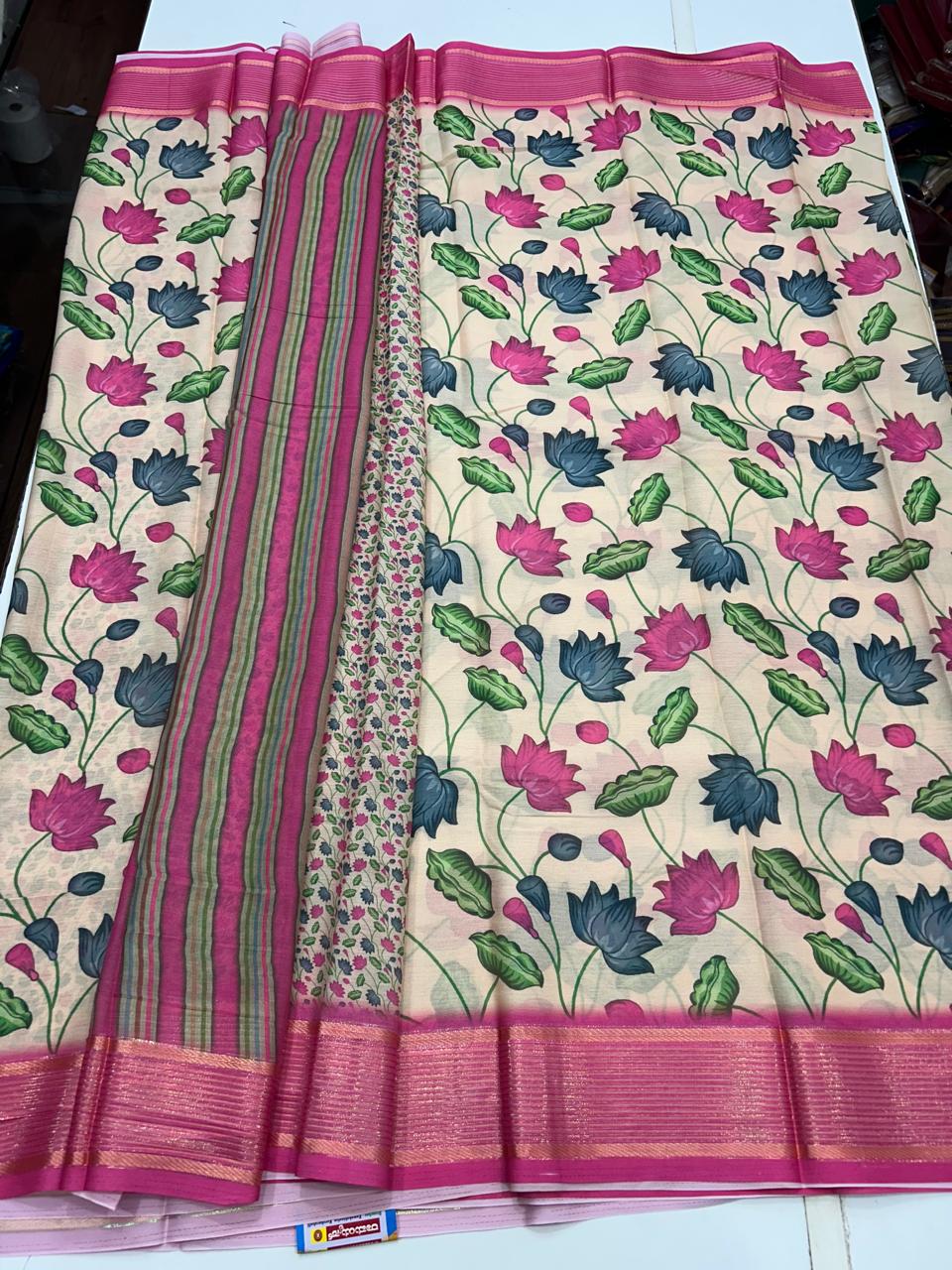 Chiffon Crepe Digital Print Saree (2633B)