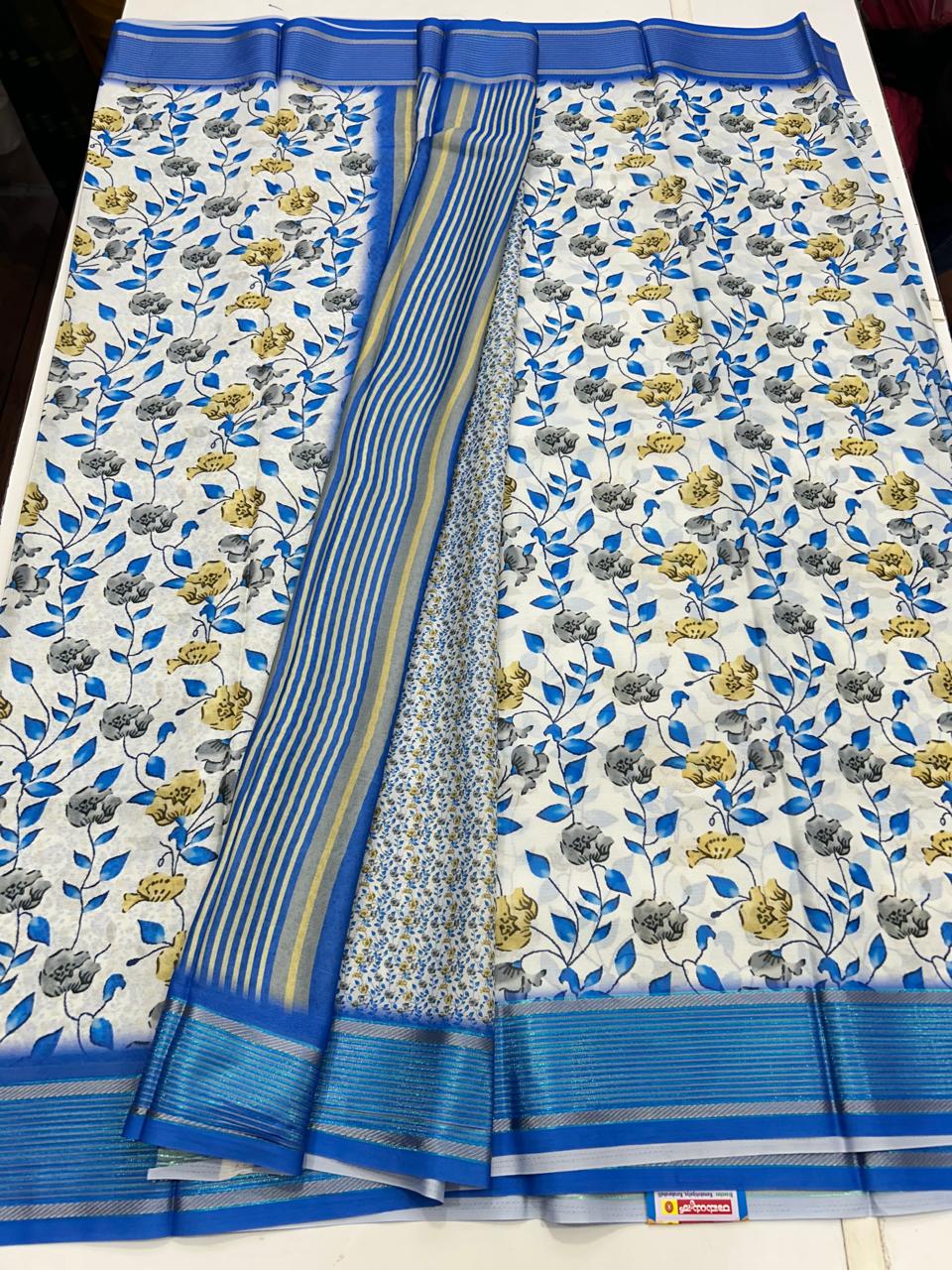 Chiffon Crepe Digital Print Saree (2633A)