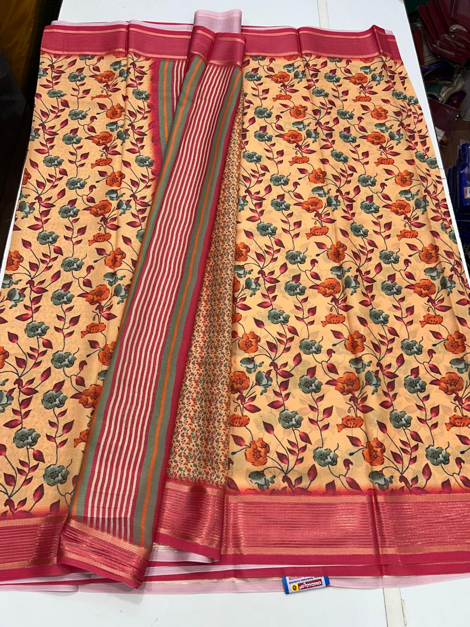 Chiffon Crepe Digital Print Saree (2633A)